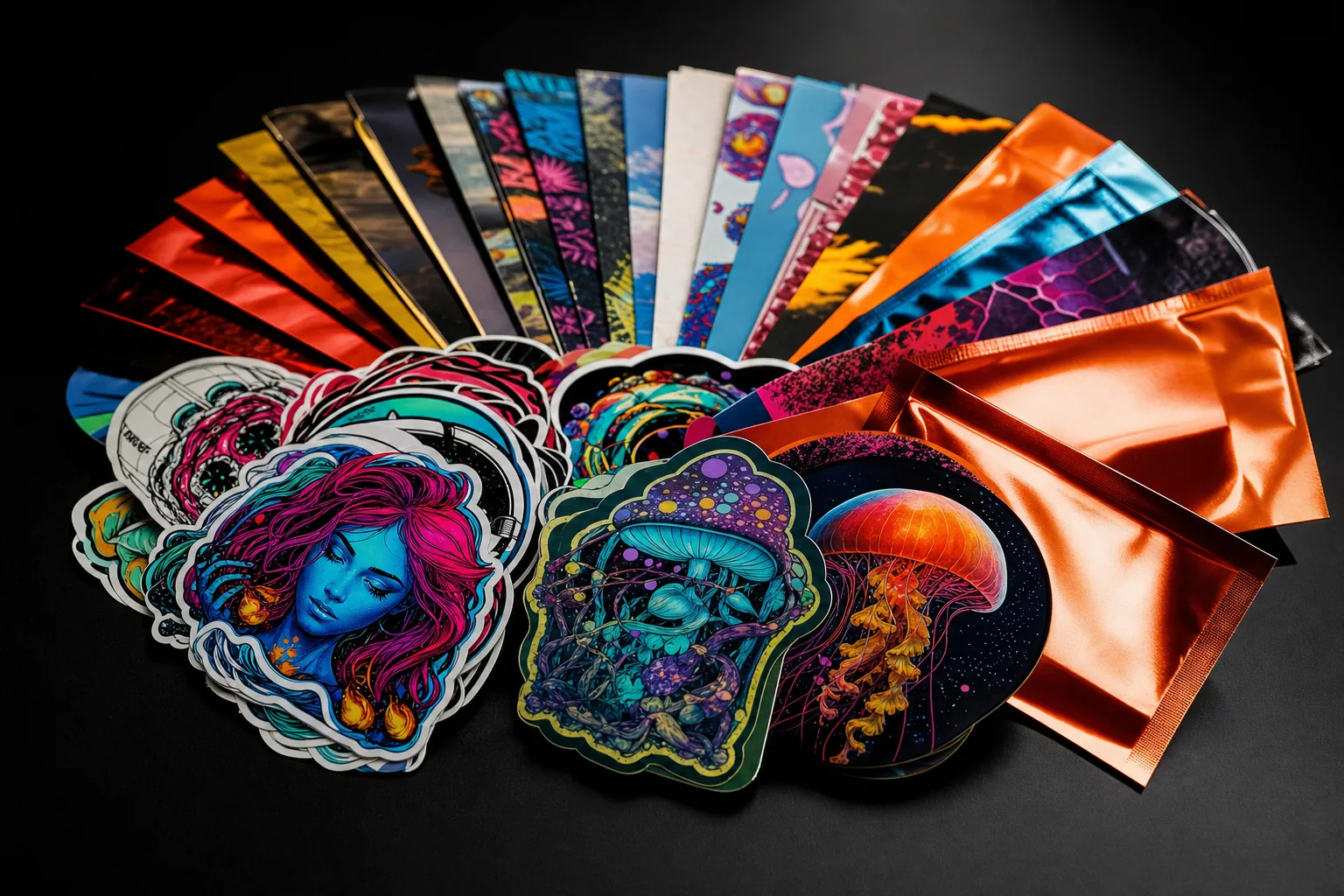 Custom die-cut stickers and labels freshly printed at Integrated Packaging Solutions